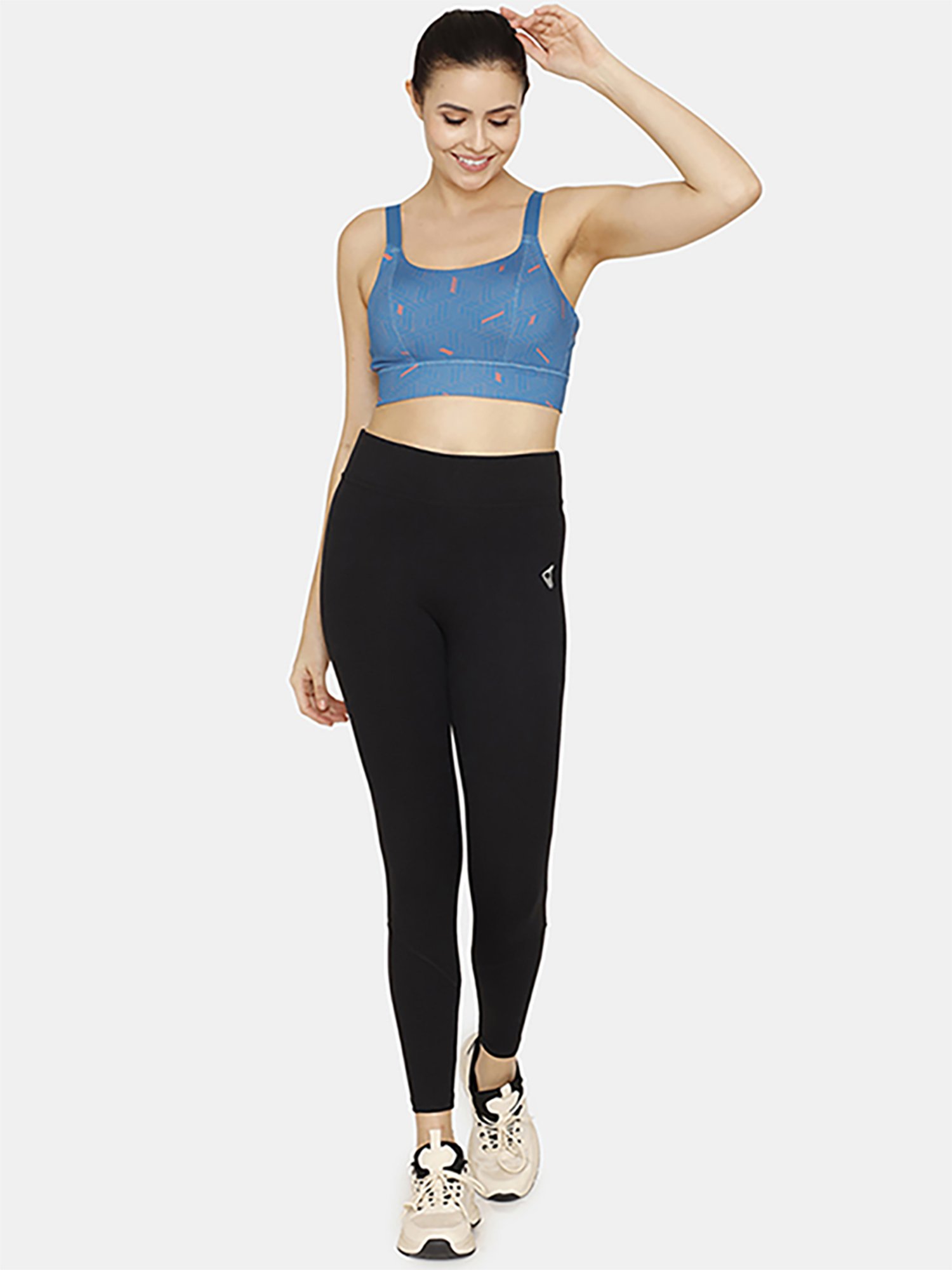 Zelocity by Zivame Blue Printed Sports Bra