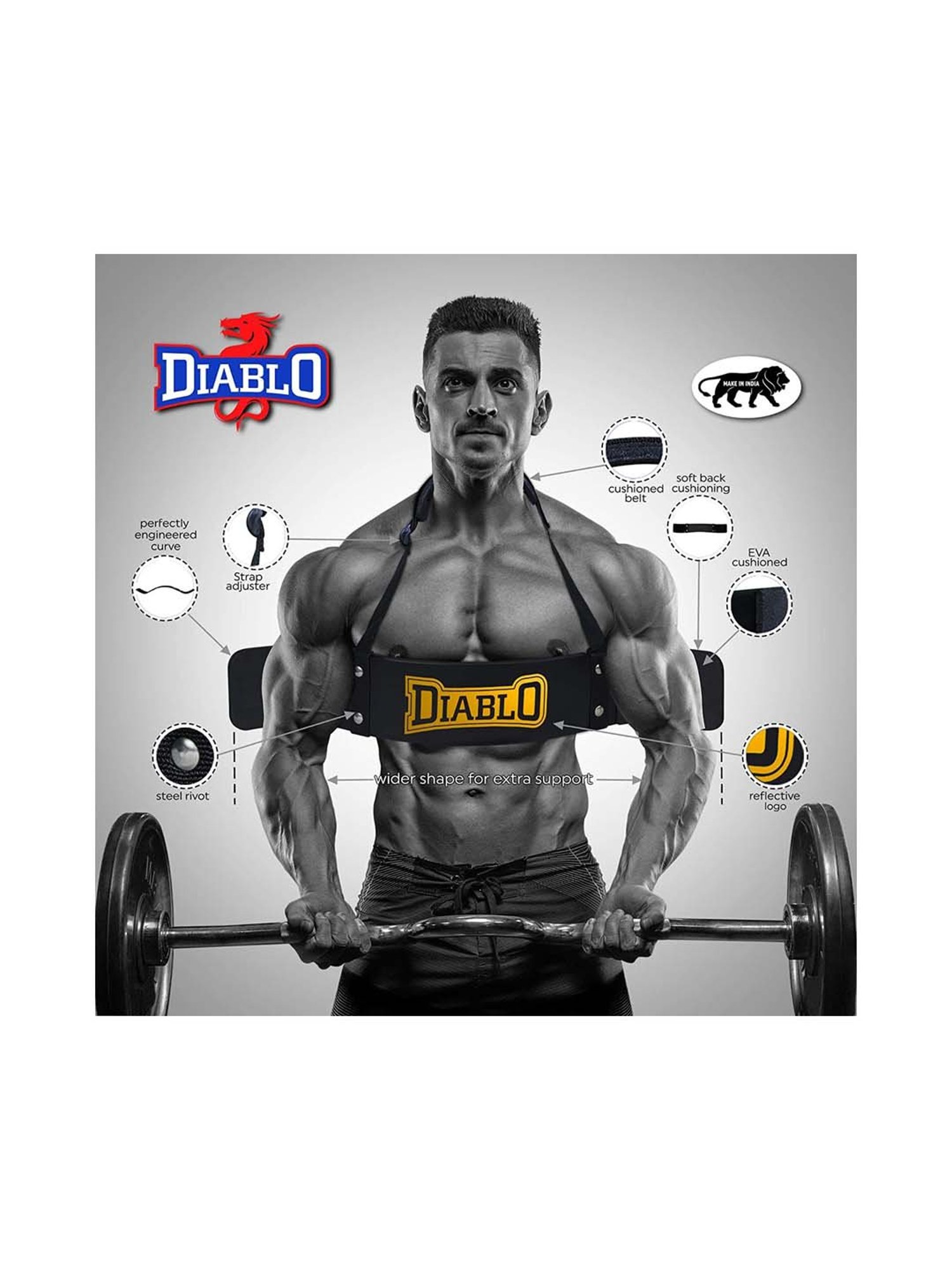 Diablo Black & Golden Arm Blaster Padded Straps