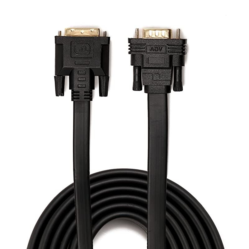 DVI to VGA,  DVI 24+1 DVI-D M to VGA Male with Chip Active Adapter Converter Cable for PC DVD Monitor HDTV 2M (Black)