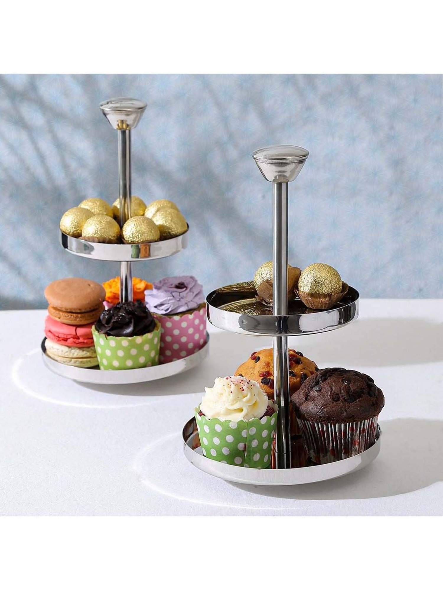 Home4U Silver Stainless Steel Cokkie Stand - Set of 1