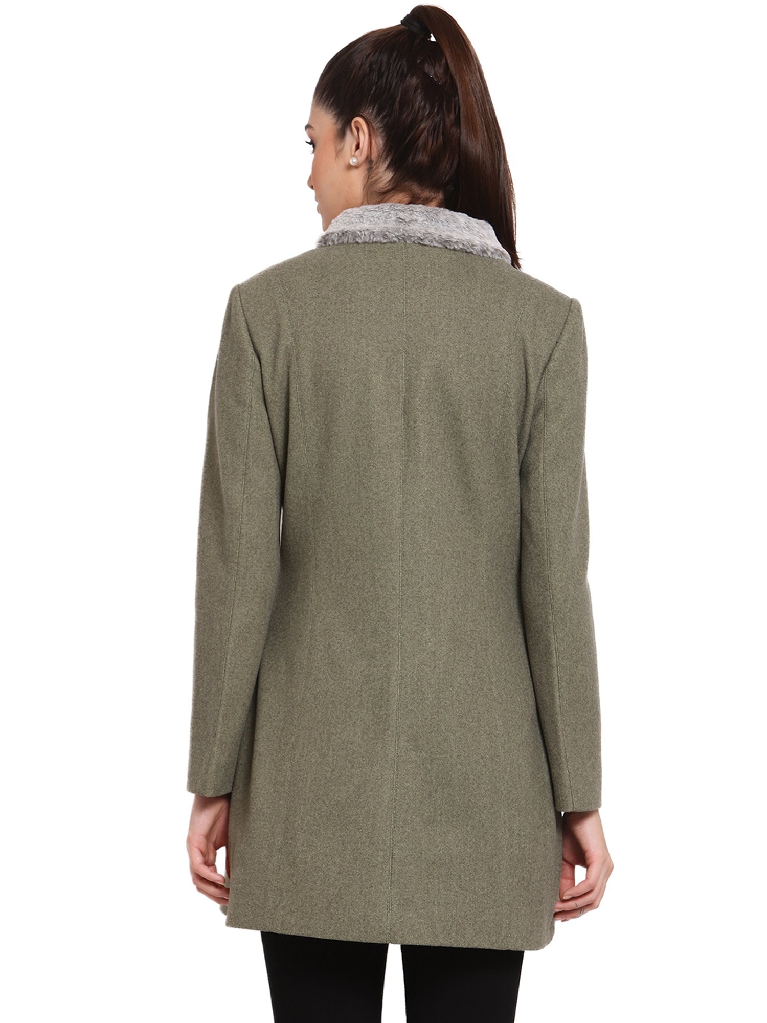 Juelle Olive Full Sleeves Coat