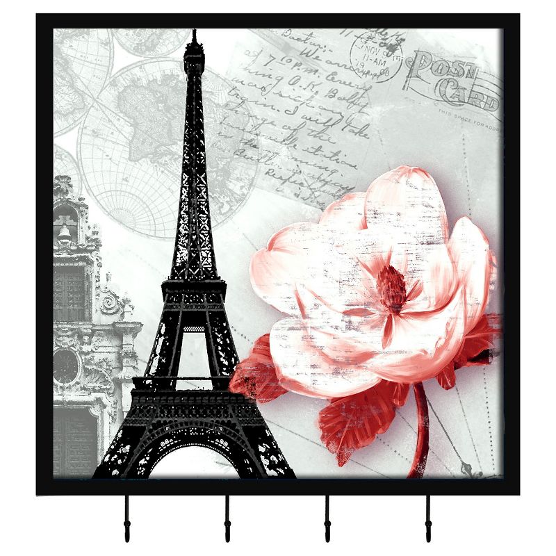 15.25" x 15.25" Paris Flower Picture Frame Black - PTM Images