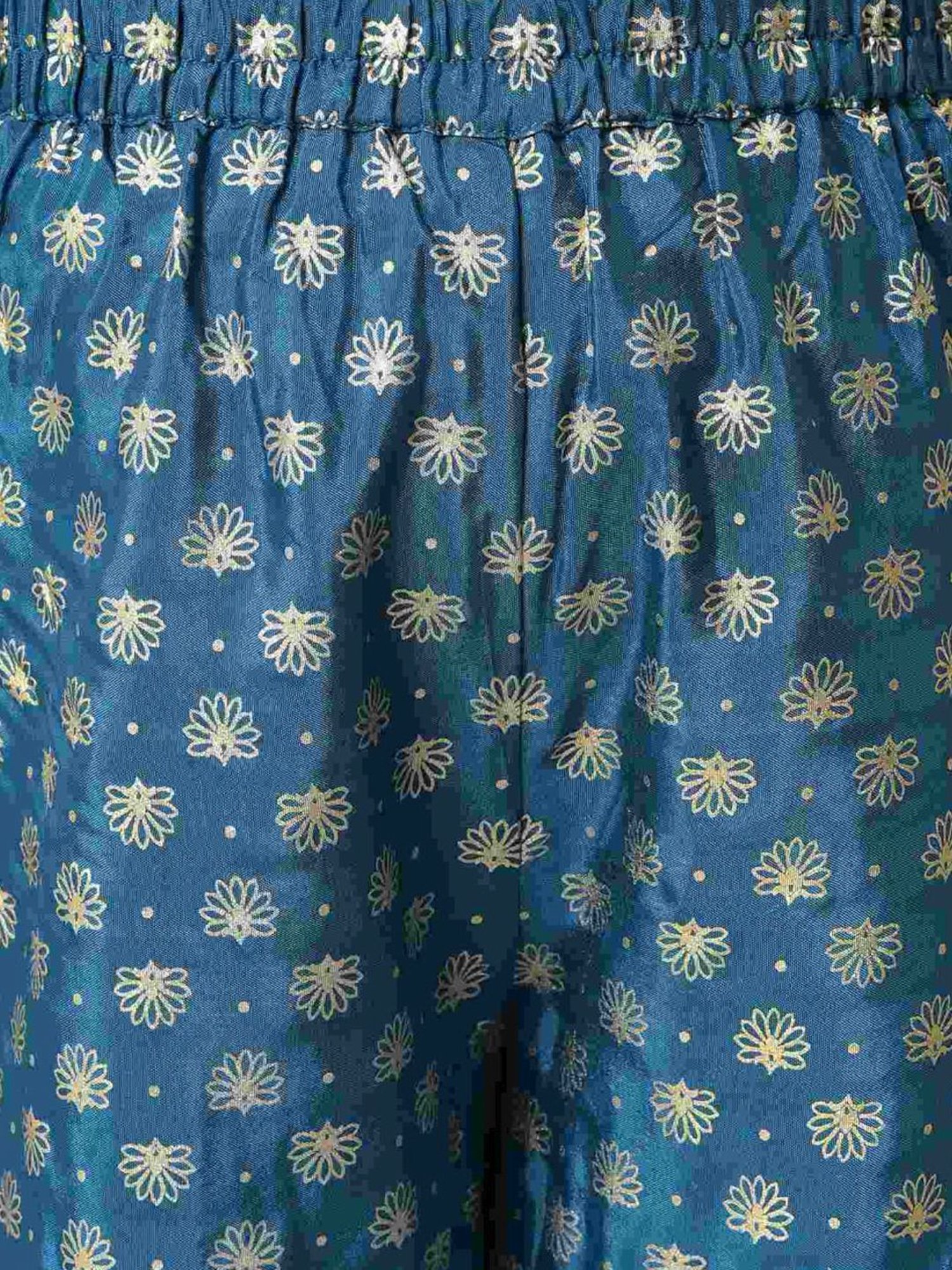 Aurelia Kids Peach & Blue Floral Print Kurta Set