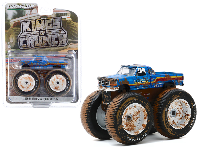 1992 Ford F-250 Monster Truck Yellow "Liquidator" "Kings of Crunch" Series 12 1/64 Diecast Model Car by Greenlight