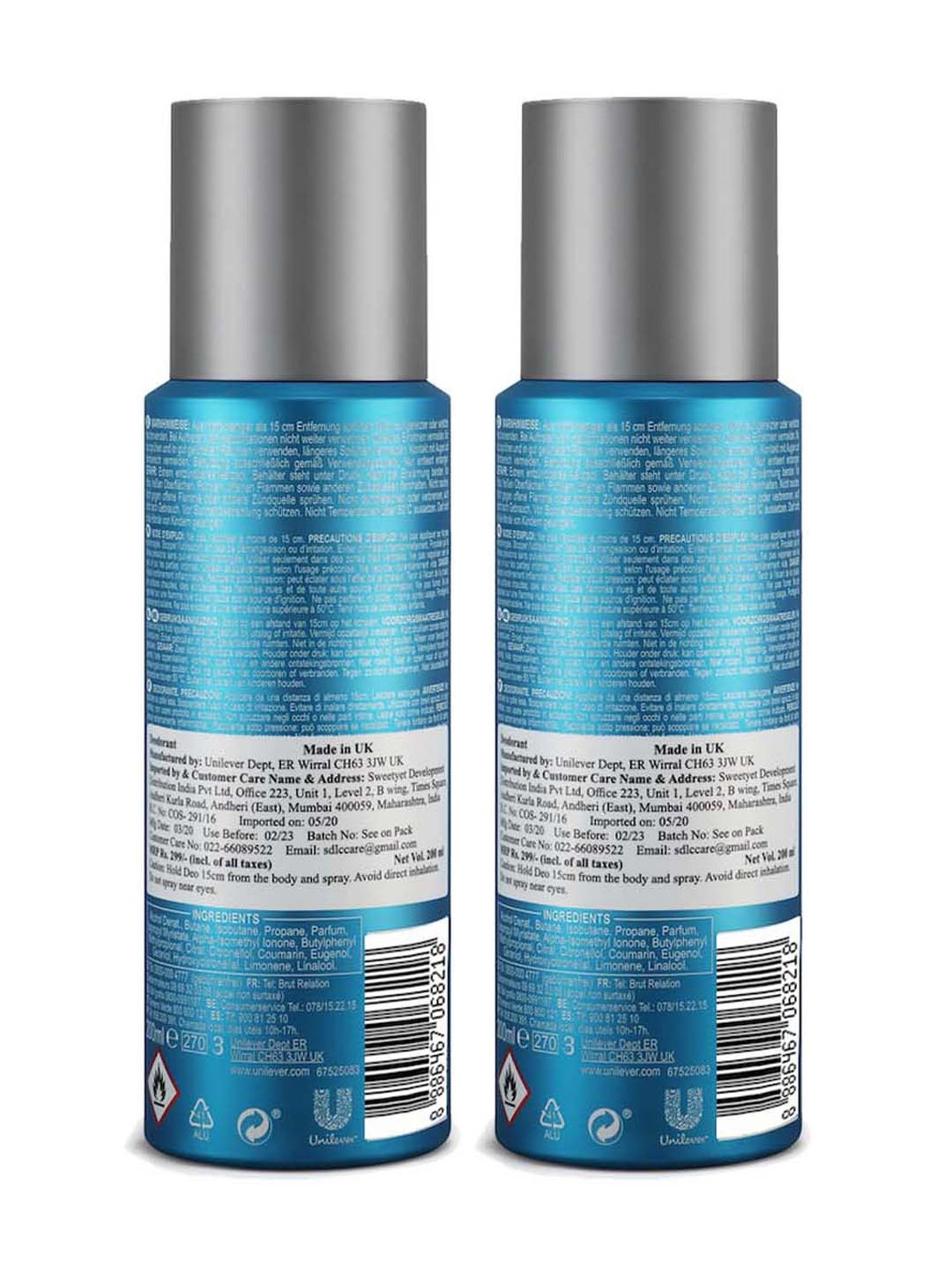 Brut Sport Style Long Lasting Deodorant Spray for Men - 200 ml (Pack of 2)