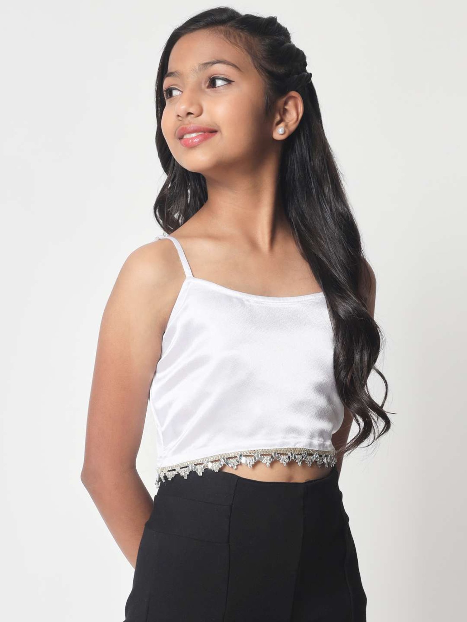 studiorasa Kids White Fitted Fit Top