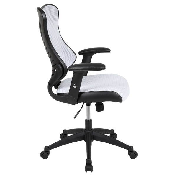 High Back Designer White Mesh Executive Swivel Ergonomic Office Chair with Adjustable Arms