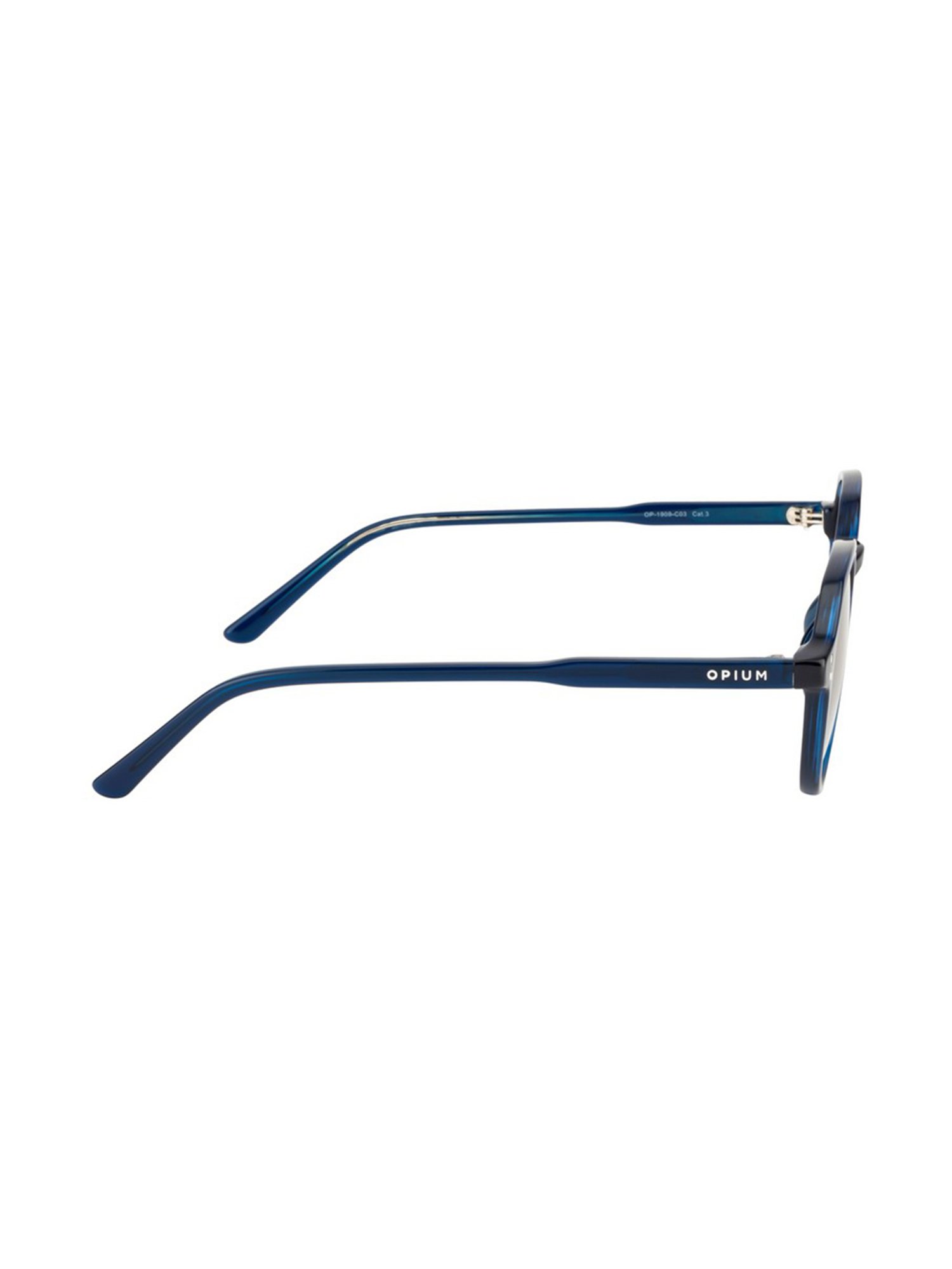 Opium Black Rectangular Unisex Sunglasses