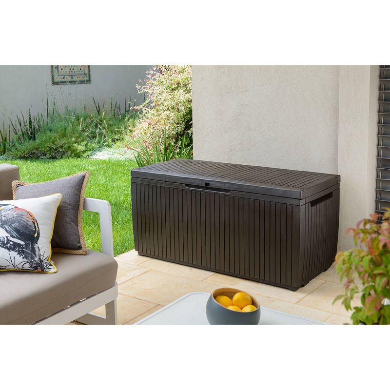 80gal Springwood Outdoor Resin Storage Deck Box Brown - Keter