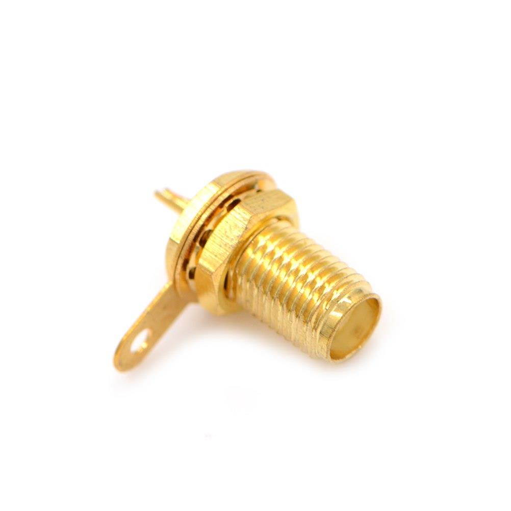 Newest 1pcs Brass SMA-KY RF Connector SMA Female Socket Jack Panel Mount with Nut Bulkhead Handle Straight Solder RF Connector