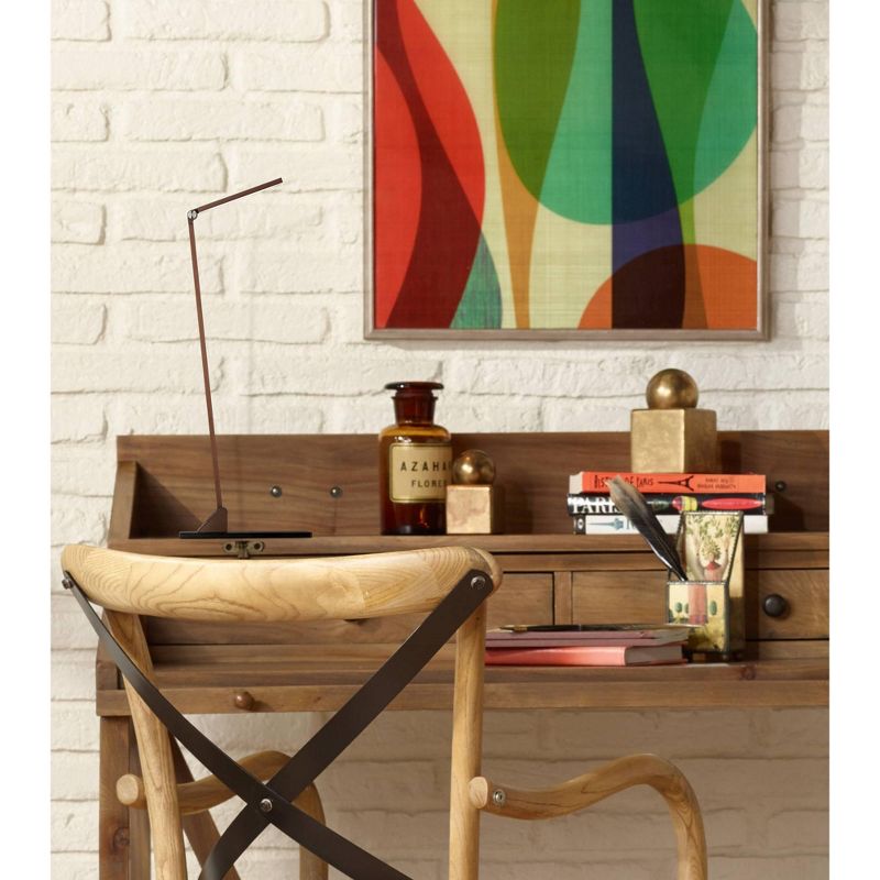 Possini Euro Design Modern Desk Table Lamp LED Touch On Off French Bronze Aluminum Metal Adjustable Head for Living Room Office