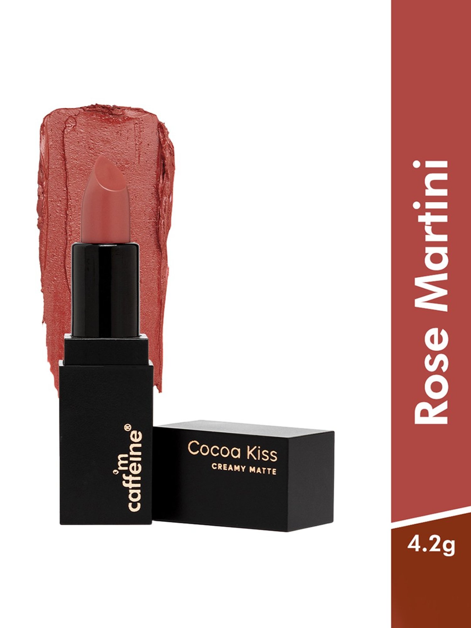 mCaffeine Cocoa Kiss Creamy Matte Lipstick Rose Martini - 4.2 gm