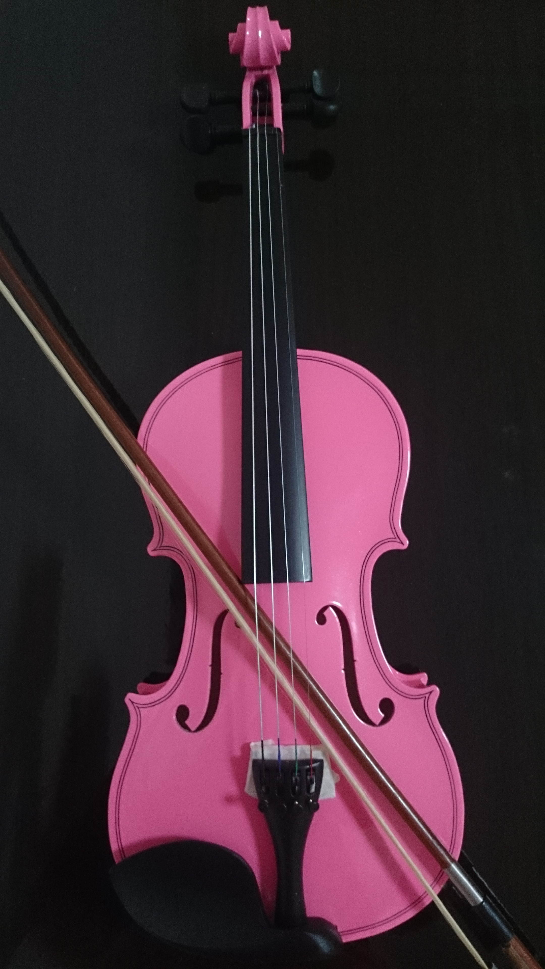 Student Acoustic Violin Full 1/8 Maple Spruce with Case Bow Rosin Pink Color
