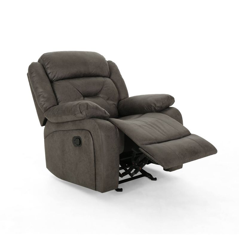 Horatius Traditional Microfiber Glider Overstuffed Recliner Slate - Christopher Knight Home
