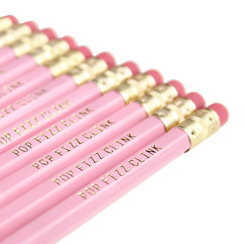 12ct Pop Fizz Clink Mini Heart Party Pencils Pink