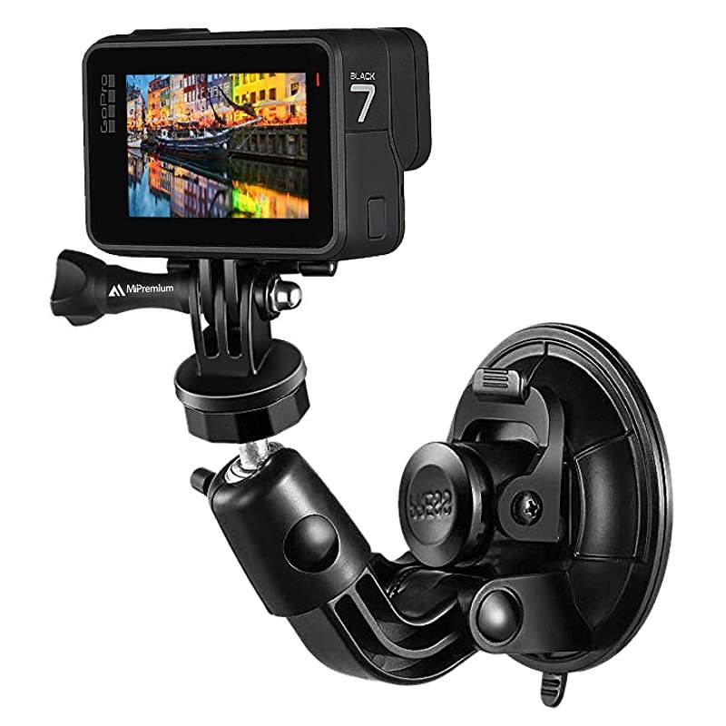 Car Suction Cup Mount for GoPro Hero 8 7 6 5 4 3 3+ 2 Session Black Silver XIAOYI 4K SJCAM Xiaomi Yi EKEN Sports Action Camera Dash Cam Holder Perfect for Boats Vehicle Windshield amp Window