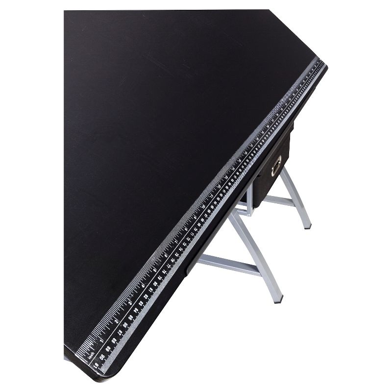 OneSpace 50-CS03 Craft Station with Stool in Black and Silver