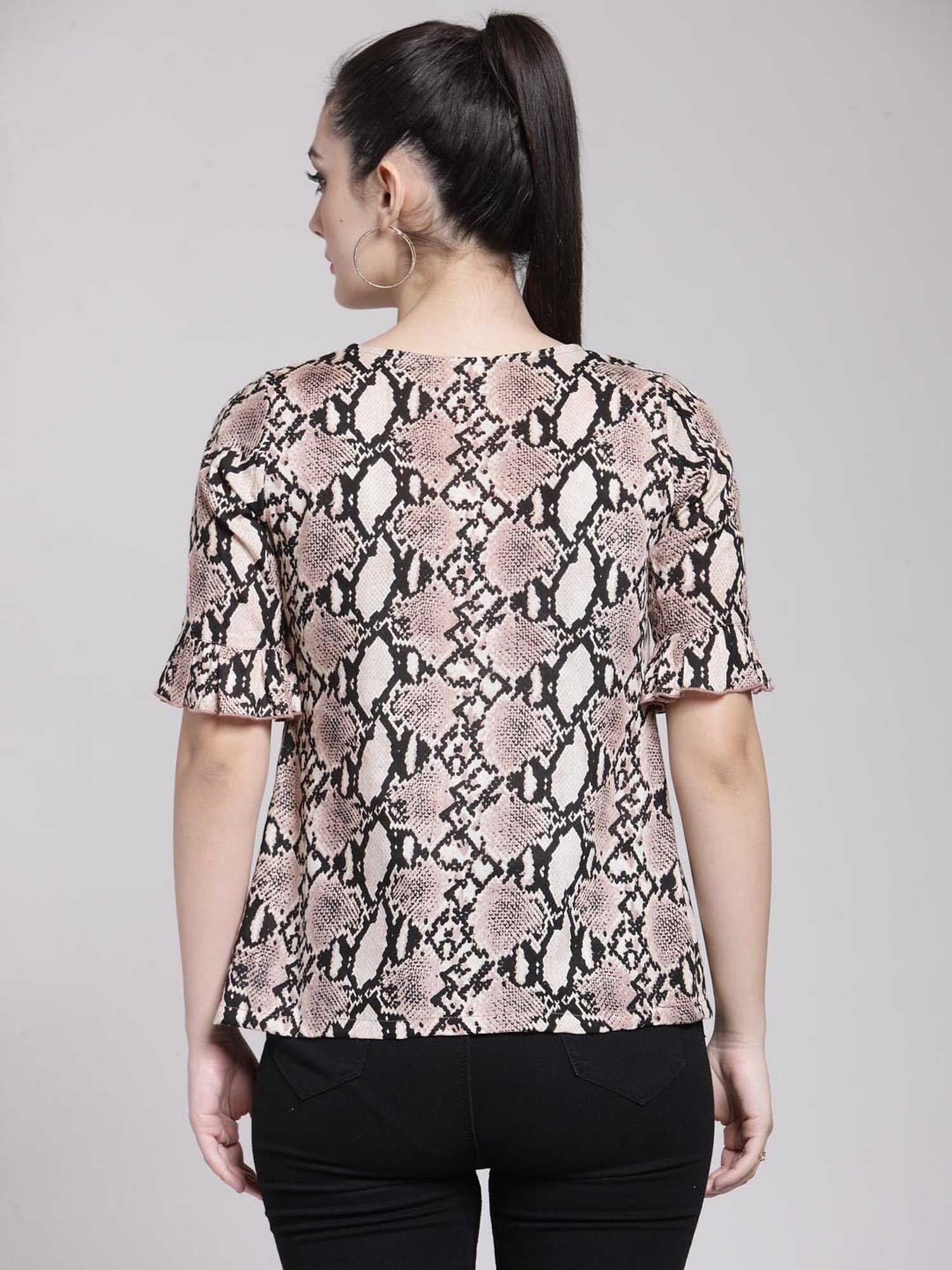 Melon by PlusS Beige Animal Print Top