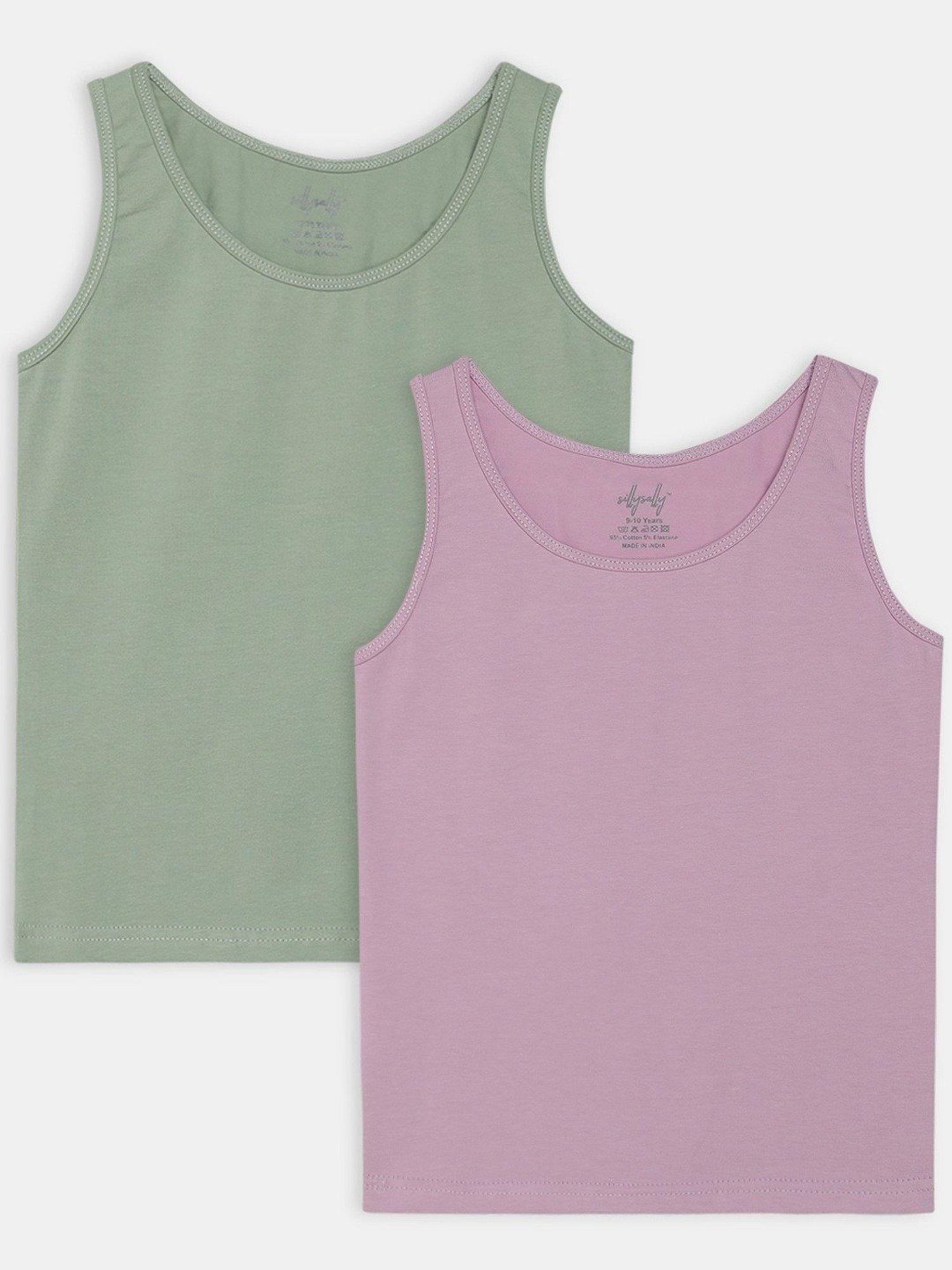 Sillysally Kids Pruple & Green Regular Fit Vest