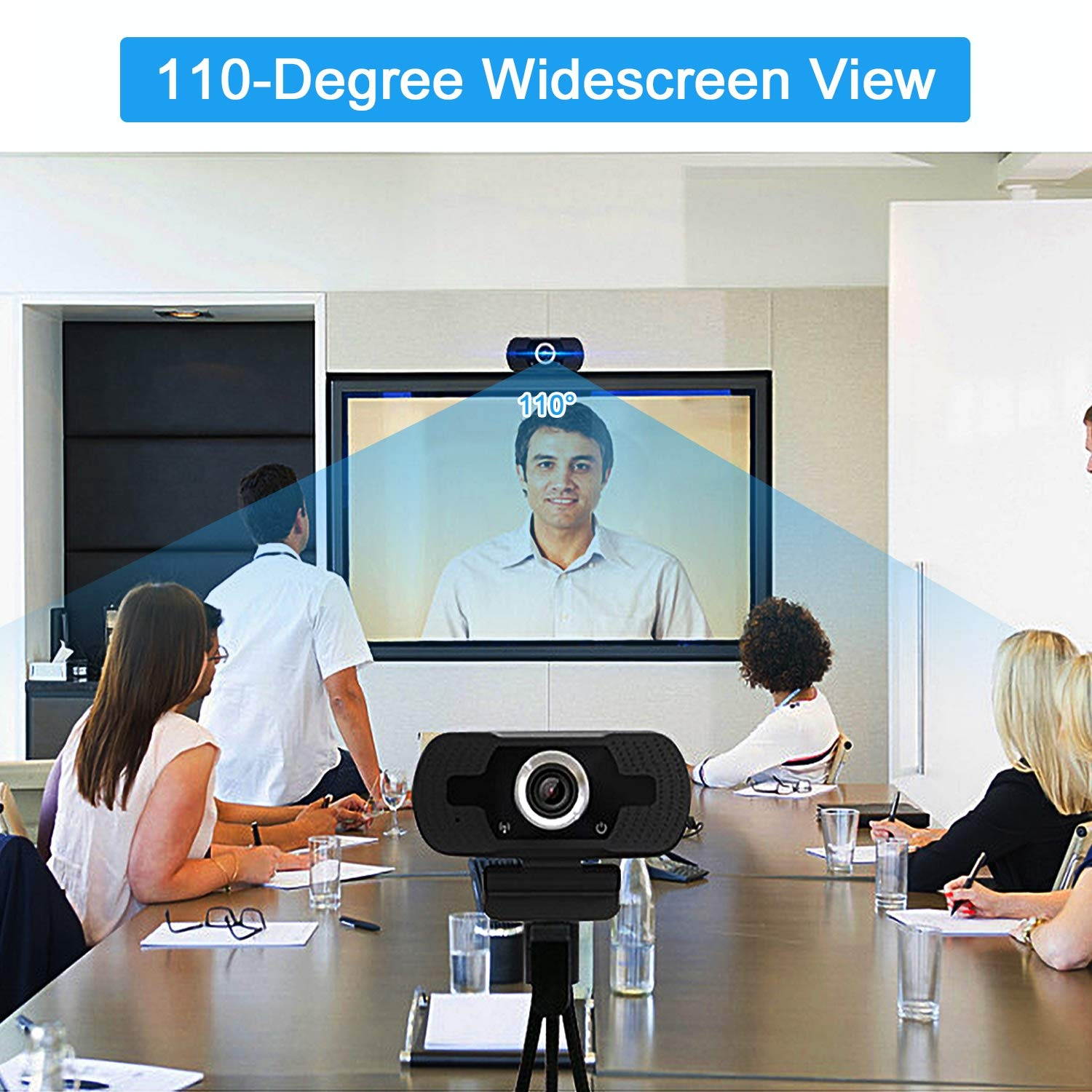 Webcam with Microphone HD Webcam 1080P with Privacy Shutter and Tripod Stand Pro Streaming Web Camera USB Computer Camera PC Mac Laptop Desktop Video Calling Conferencing Recording