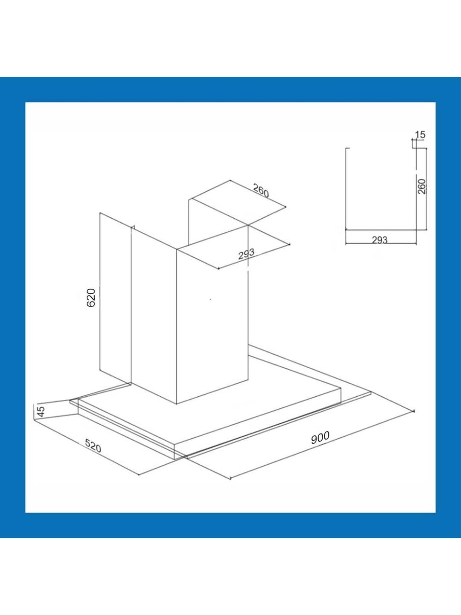 Glen CH6062SLBLAC60 1200CMH 60cm Wall Mounted Chimney (Black)
