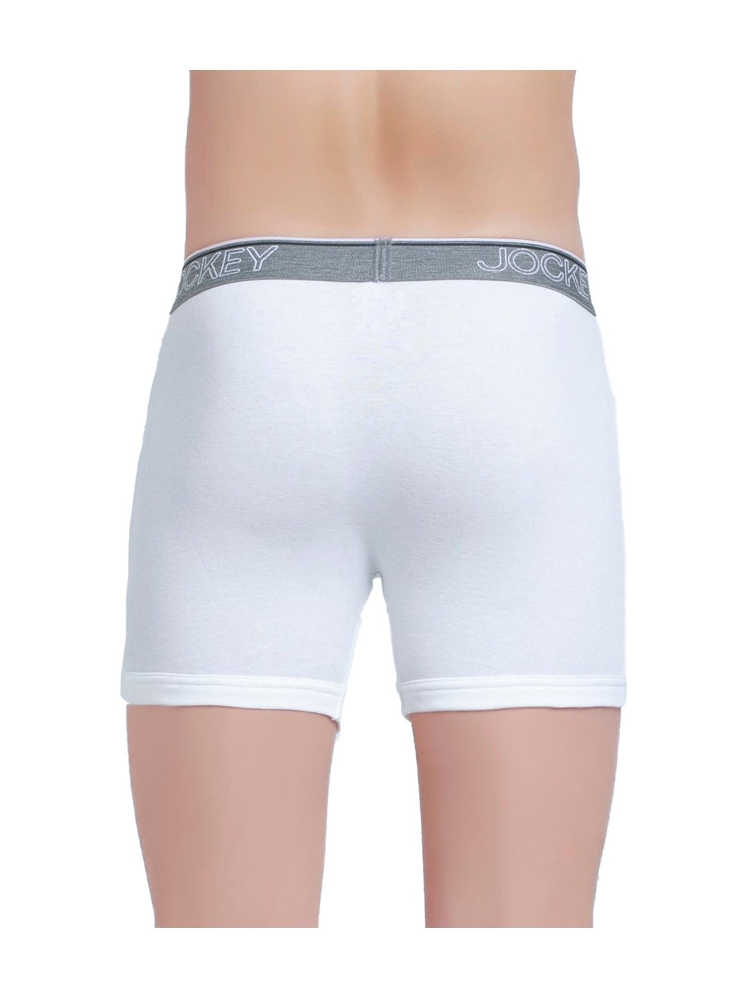 Jockey 8009 Bright White Super Combed Cotton Rib Boxer Briefs with Ultrasoft Waistband - Pack of 2