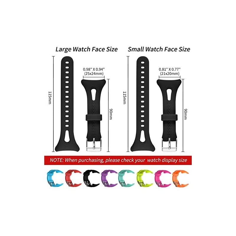 Watch Band Compatible with Garmin Forerunner 10 Forerunner 15 Running Watch Soft Silicone Replacement Wristband for Garmin Forerunner 1015 Smart Watch Women Men