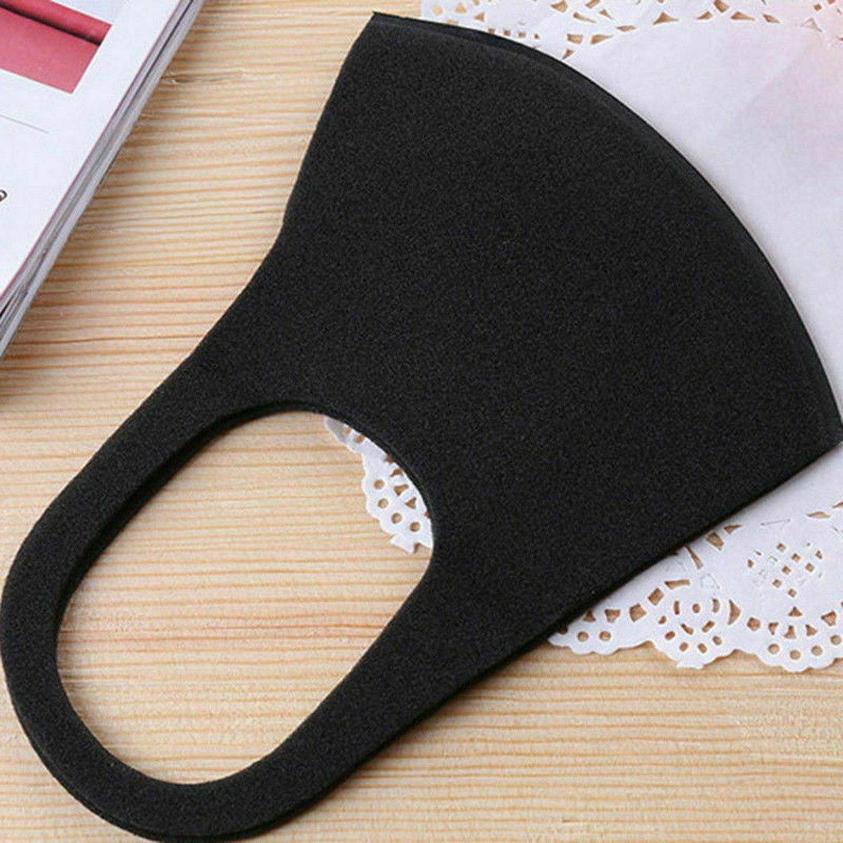 50 PCS Face Mask Black Washable Reusable Breathable Unisex Masks Cotton