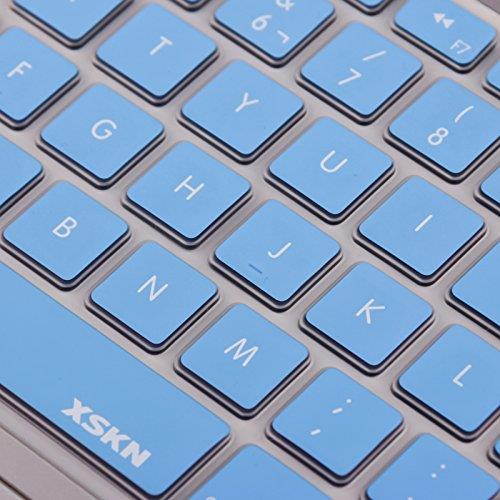 XSKN Spanish Silicone Keyboard Skin Cover for MacBook 13 15 17 inch EU/UK European Keyboard Layout (Blue)