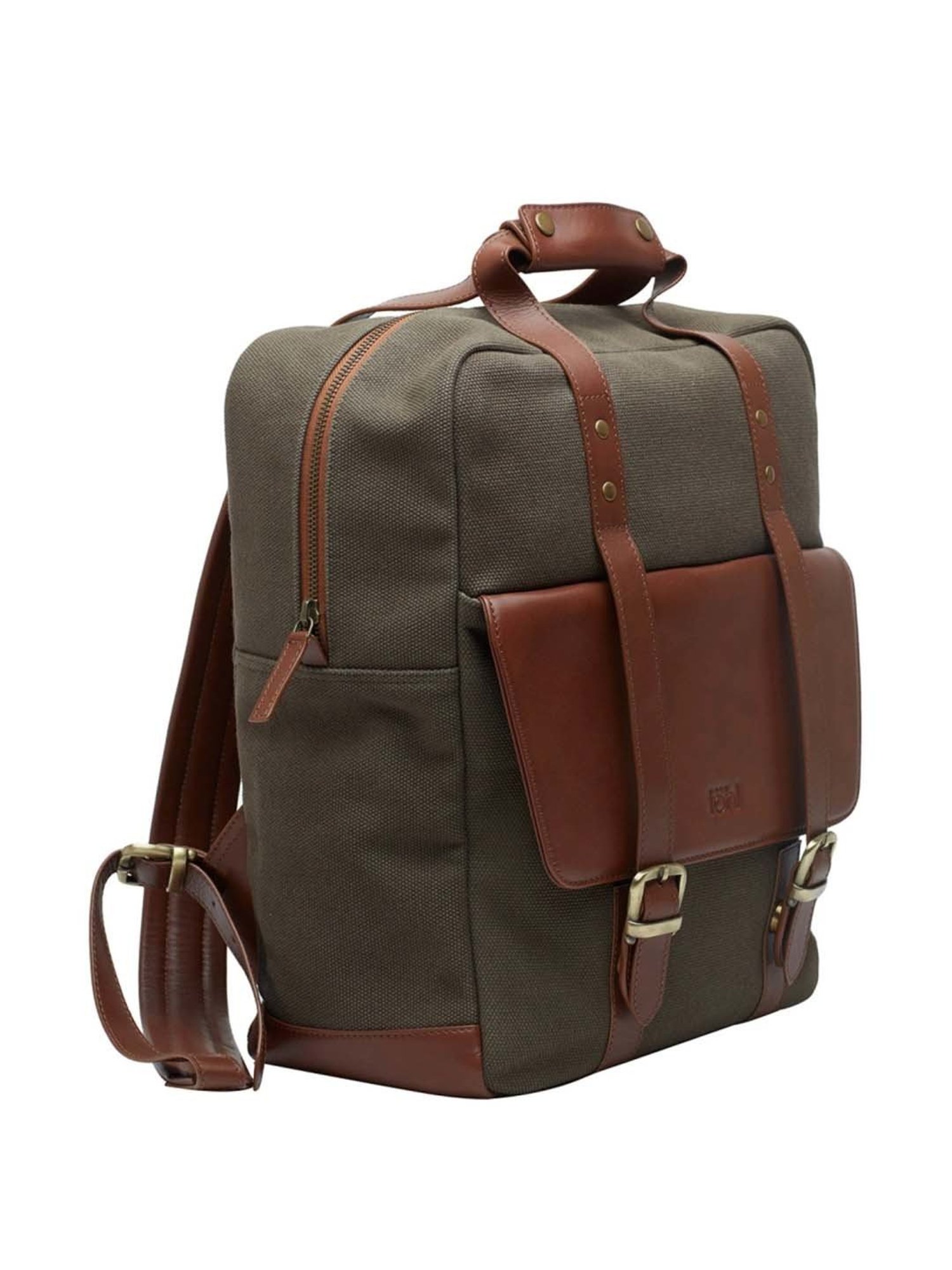 Tohl Andrea Olive Green & Brown Medium Convertible Laptop Backpack