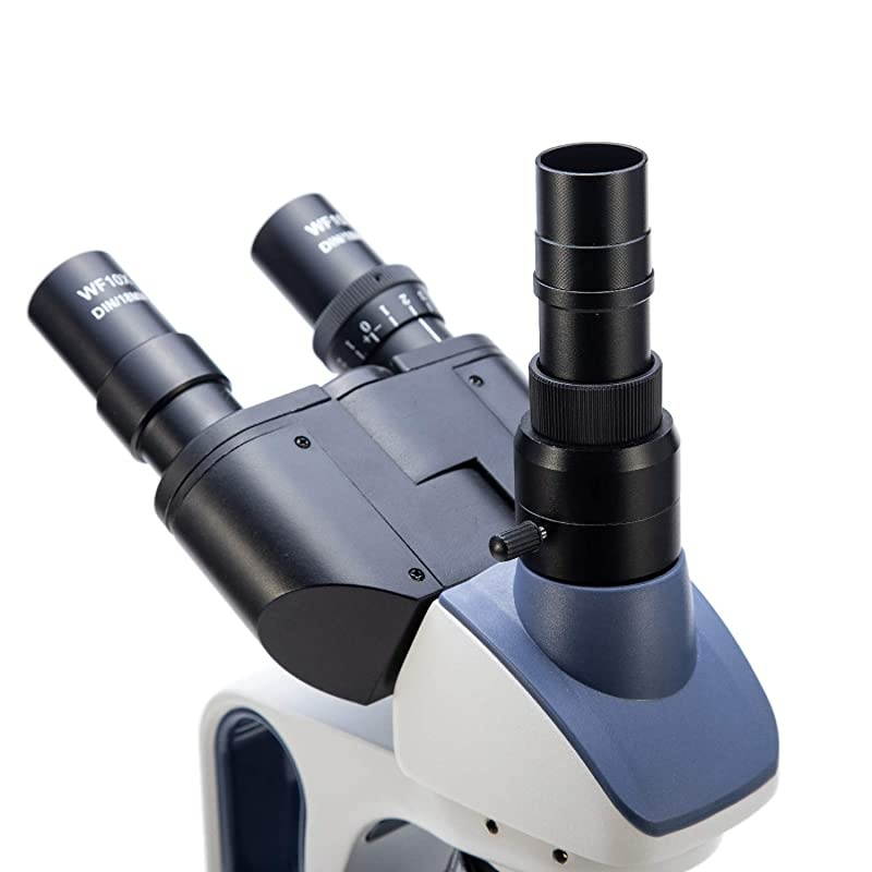 SW350T 40X-2500X Magnification, Siedentopf Head, Research-Grade Trinocular Compound Lab Microscope with Wide-Field 10X and 25X Eyepieces, Mechanical Stage, Abbe Condenser, Camera-Compatible