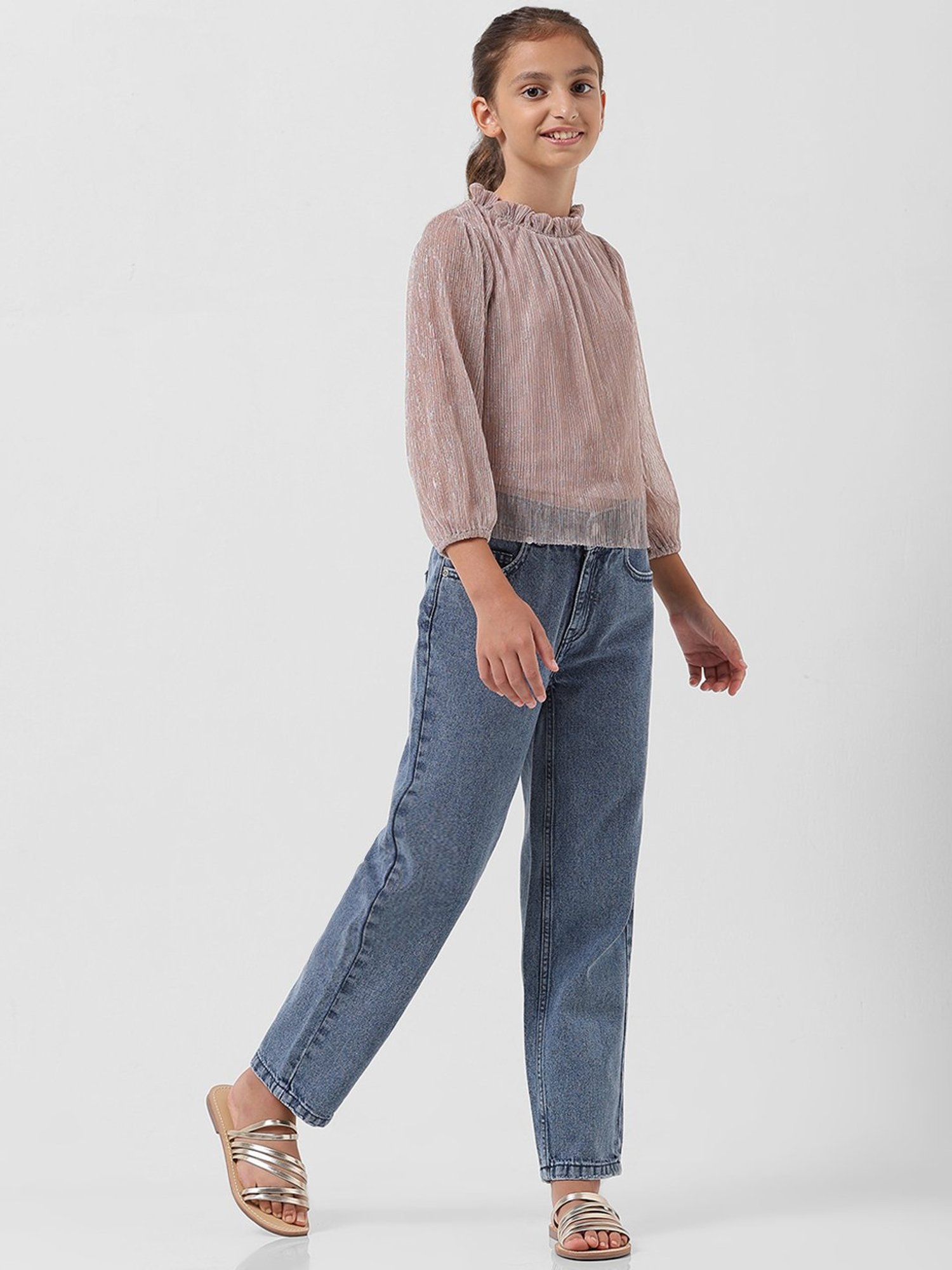 Tiny Girl Kids Pink Solid Top