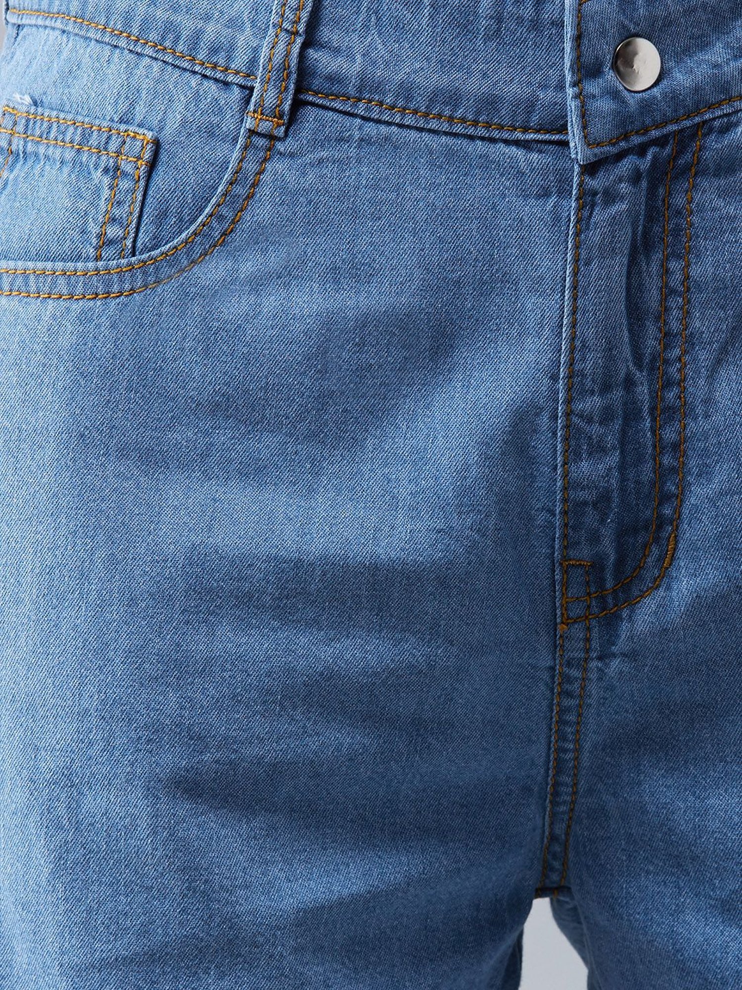 DOLCE CRUDO Blue Mid Rise Denim Shorts