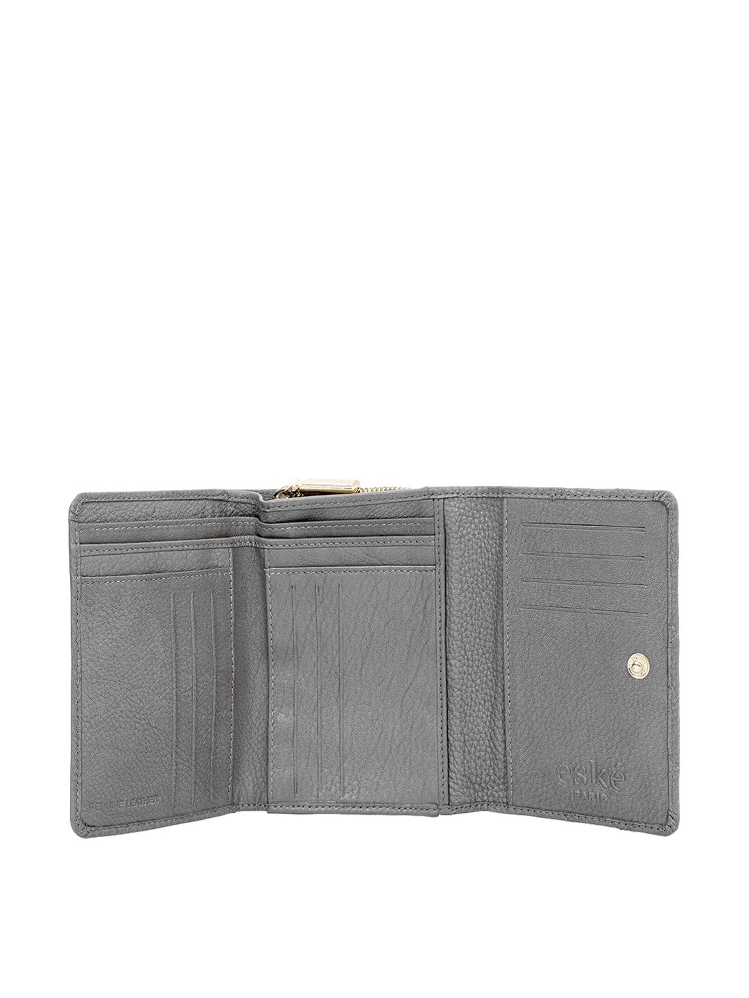 Eske Bria Grey Embellished Tri-Fold Wallet for Women
