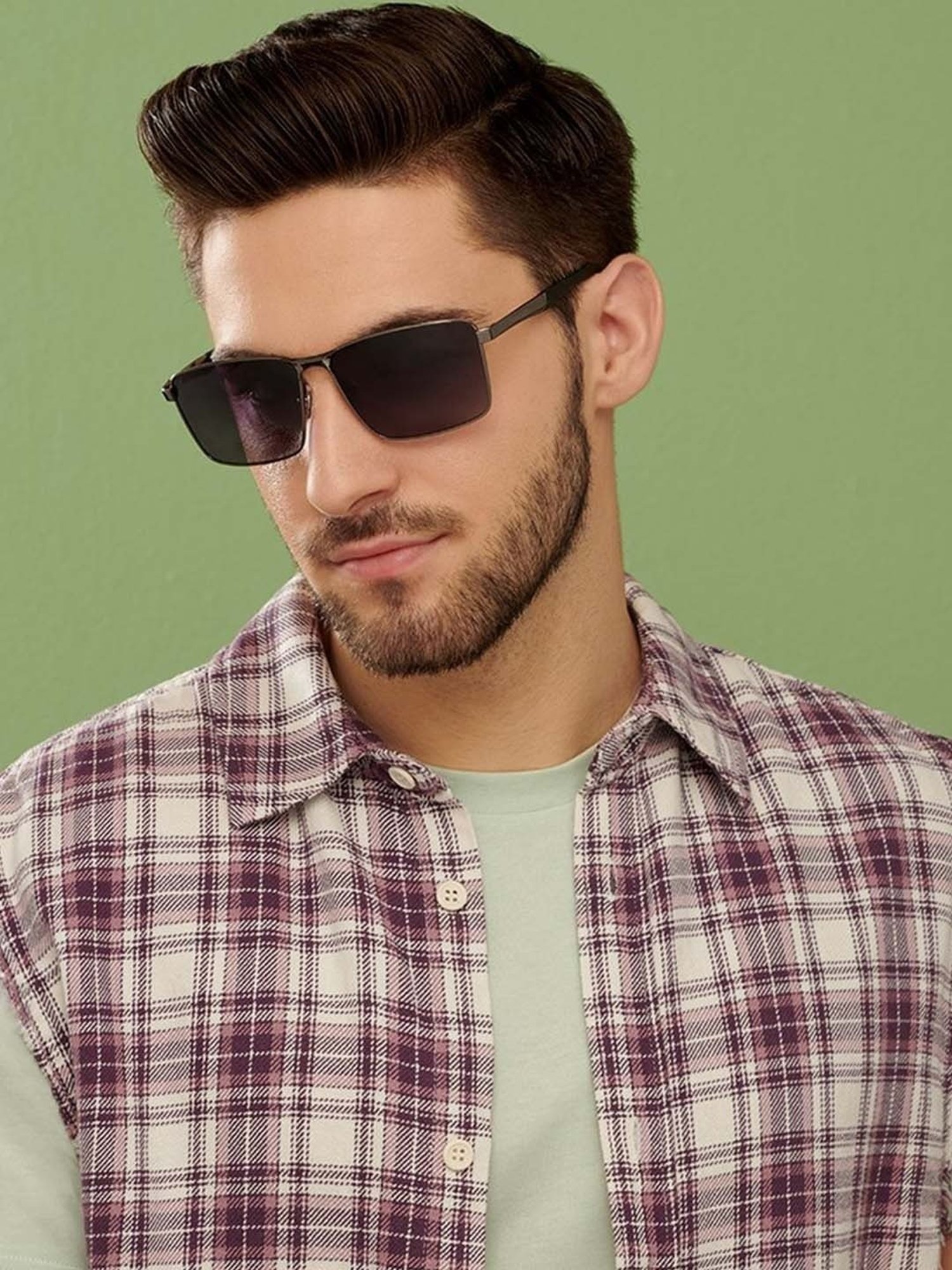 Vincent Chase by Lenskart VC S13969 Dark Grey Square Sunglasses