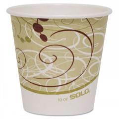 Paper Hot Cup, 10 oz., Polylined, Symphony Design, Beige/White