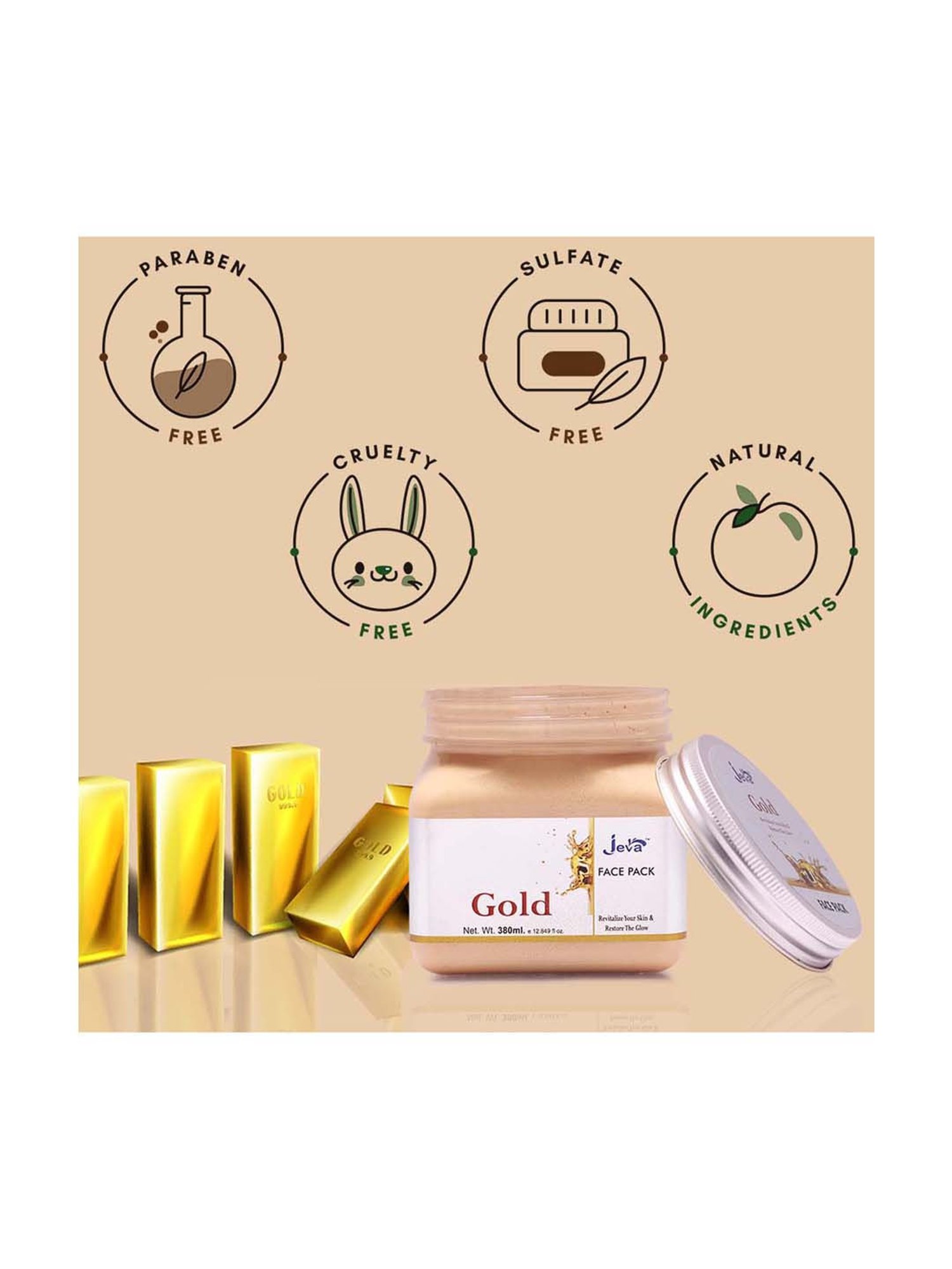 Gold Face Pack Revitalize skin & restore glow - 380 ml