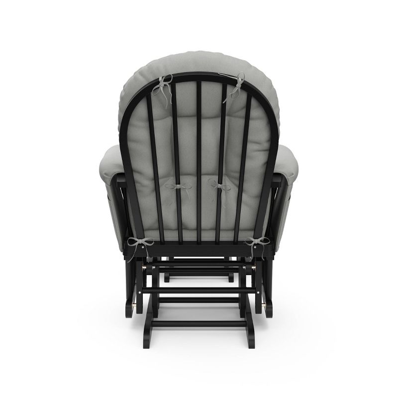 Storkcraft Hoop Glider and Ottoman - Black Frame/Light Gray Fabric