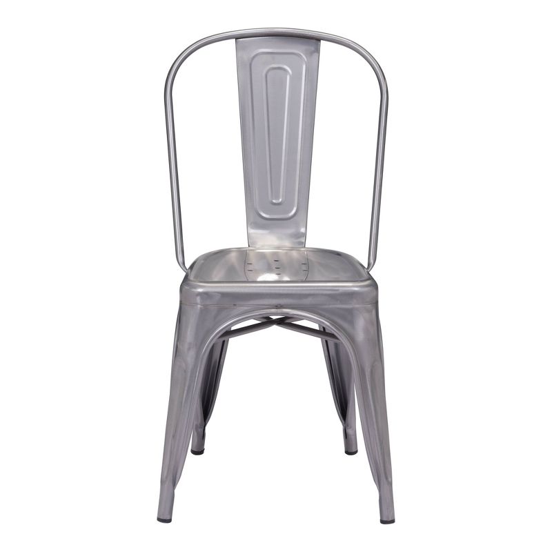 Set of 2 Industrial Style Metal Dining Chairs Gunmetal - ZM Home