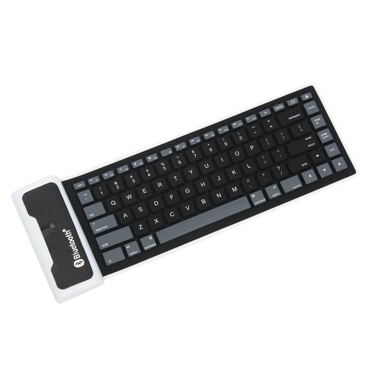 Wireless Bluetooth Mini Waterproof Flexible Silicone Keyboard For Laptop  #red - Black (black)