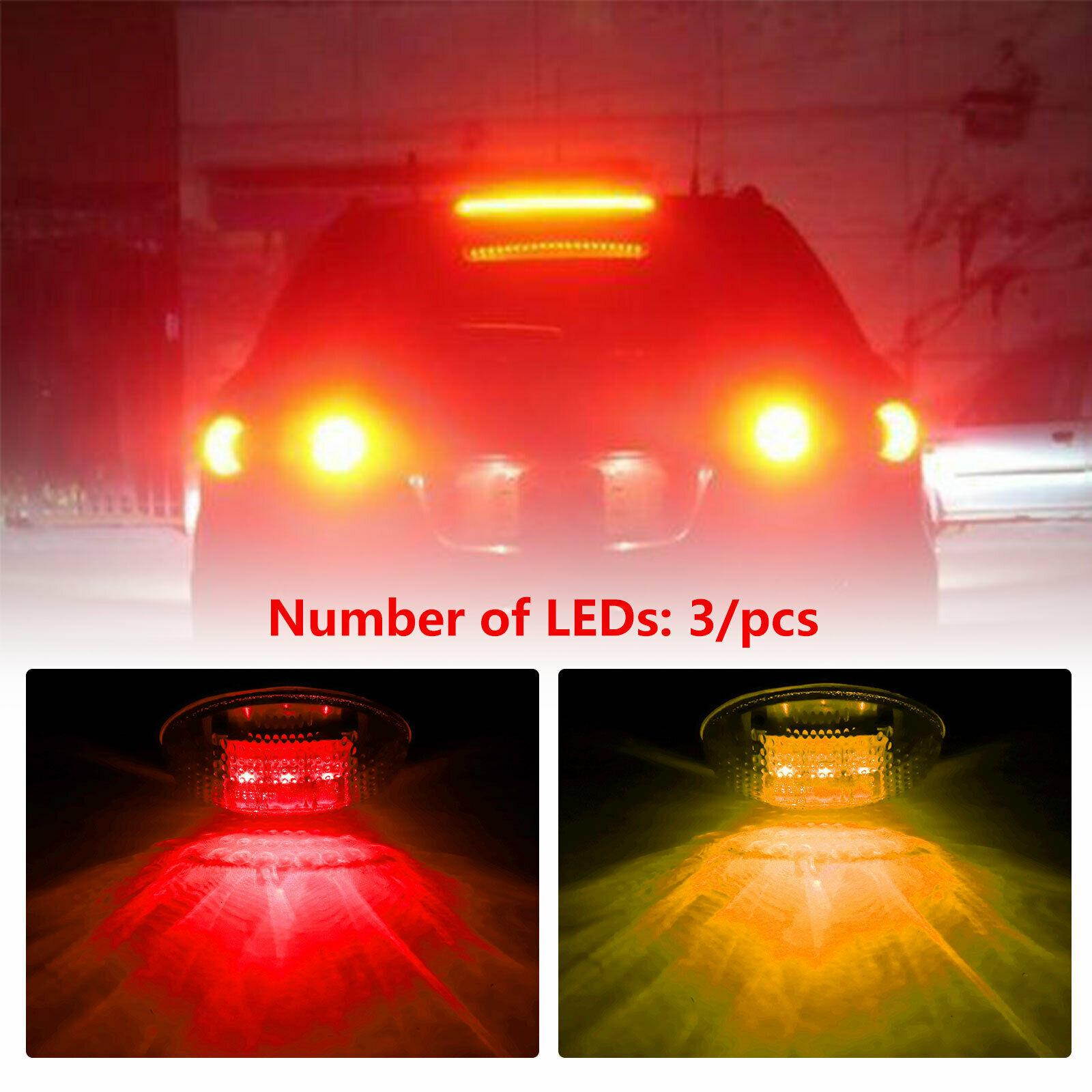 4x Amber/Red Side Fender Marker Dually Bed LED Light Kit For 1999-2010 Ford F350