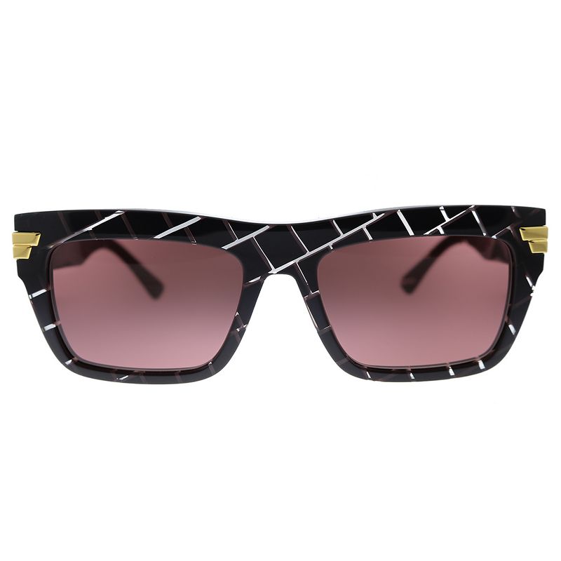 Bottega Veneta BV 1058S 003 Unisex Rectangle Sunglasses Burgundy 56mm