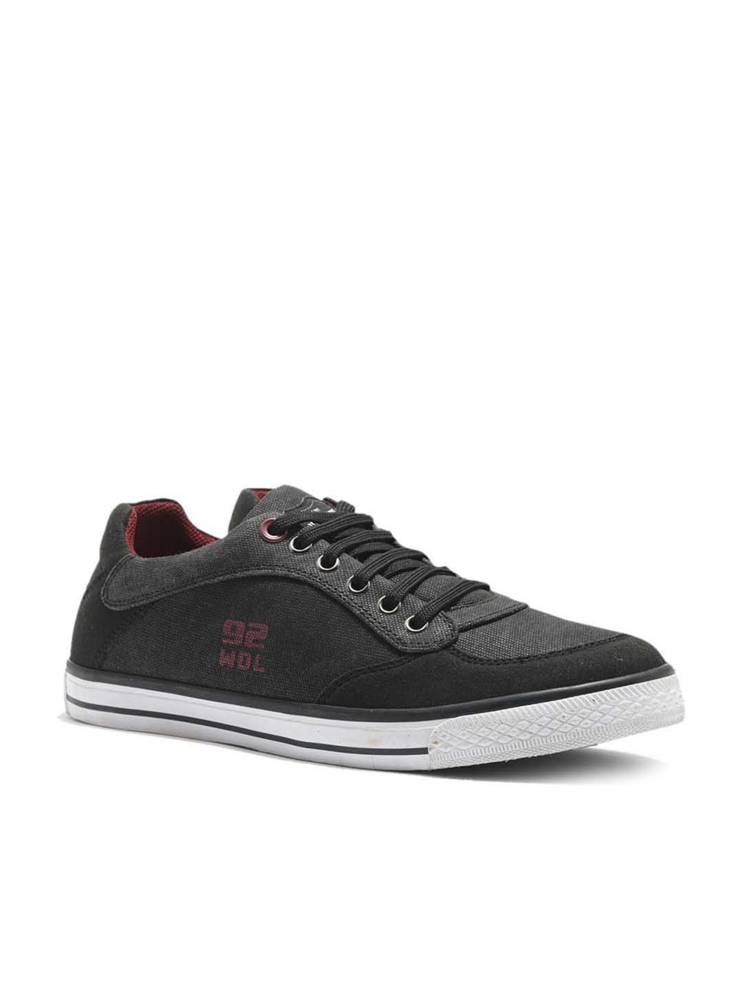 Woodland Men's Coal Black Casual Sneakers