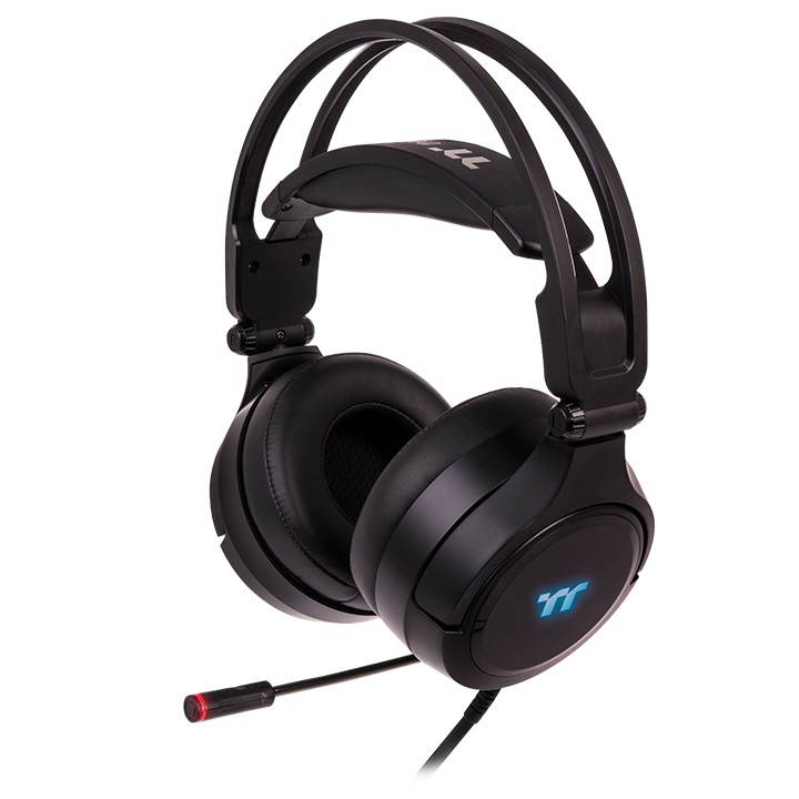 Thermaltake Tt RIING Pro RGB Virtual 3D 7.1 Surround Sound Gaming Headset, omni-directional microphone, 16.8M RGB color illumination and five lighting effects (GHT-RPR-DIECBK-29)