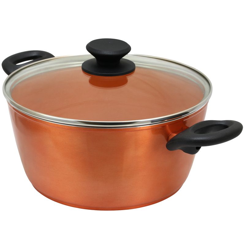 Meyer Corporation Anolon Nouvelle Copper Luxe Hard-Anodized Nonstick Casserole, 4-Quart, Onyx