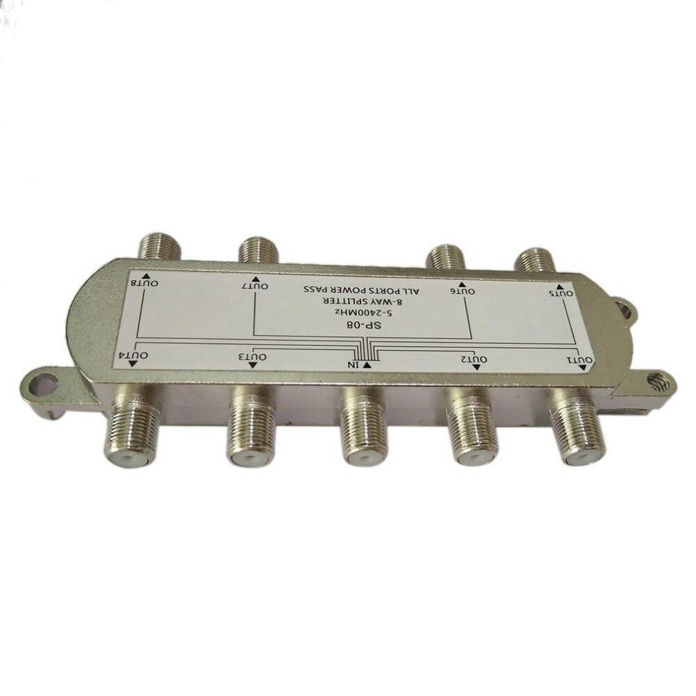GSP-08A 8-Way Signal Satellite Splitter TV Antenna RF Coaxial Cable Splitter