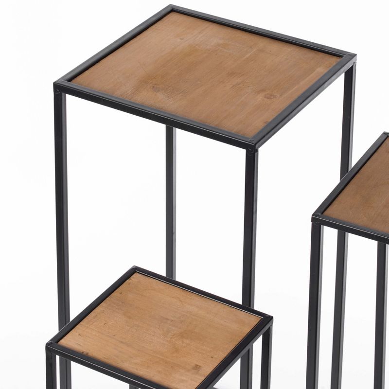 Vintiquewise Modern Nesting Display Tables Square Accent Side End Table, Set of 3