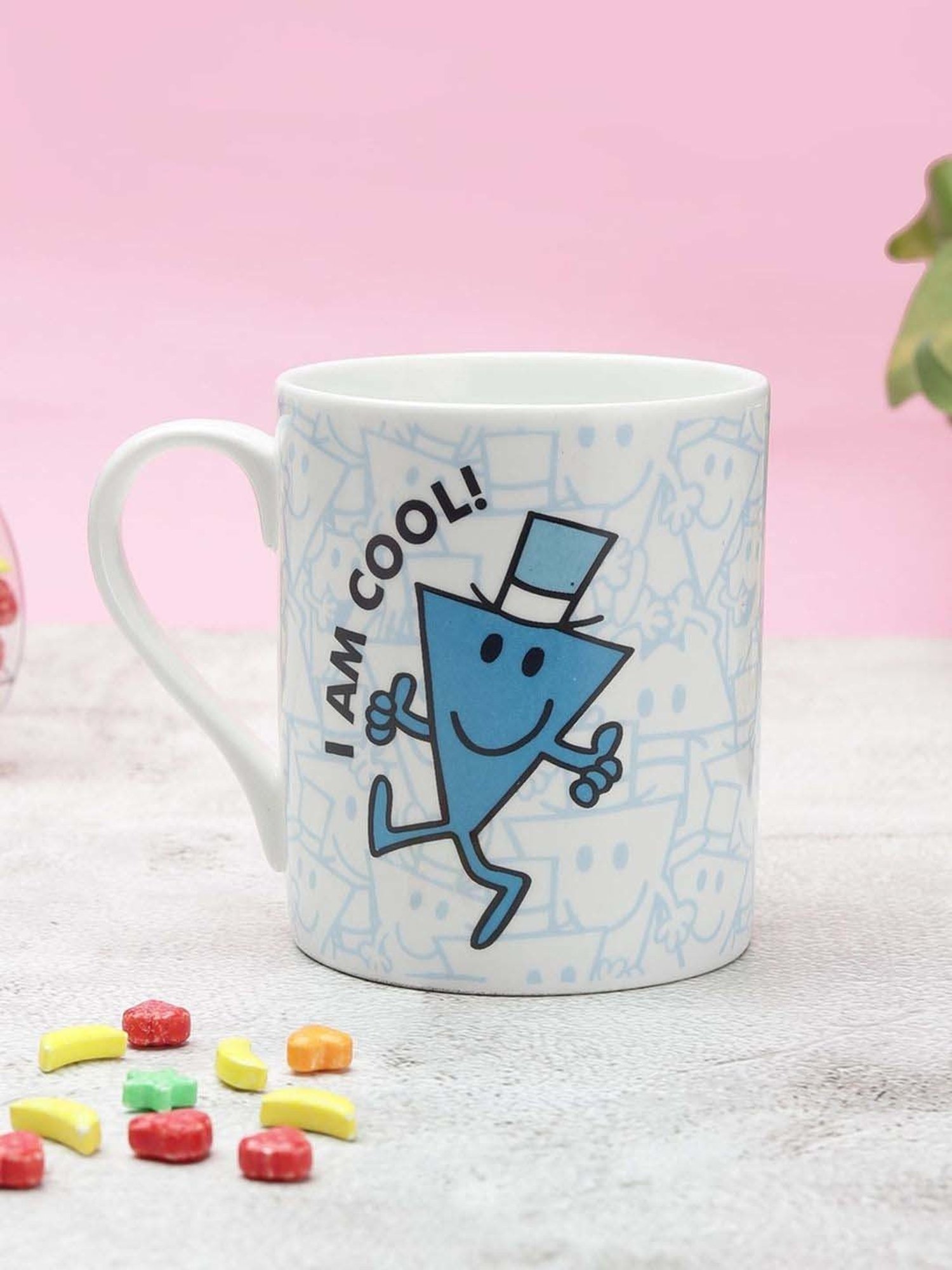 Clay Craft Multicolor Fine Ceramic Abstract Milk Mug 350 ml - 1 Pc