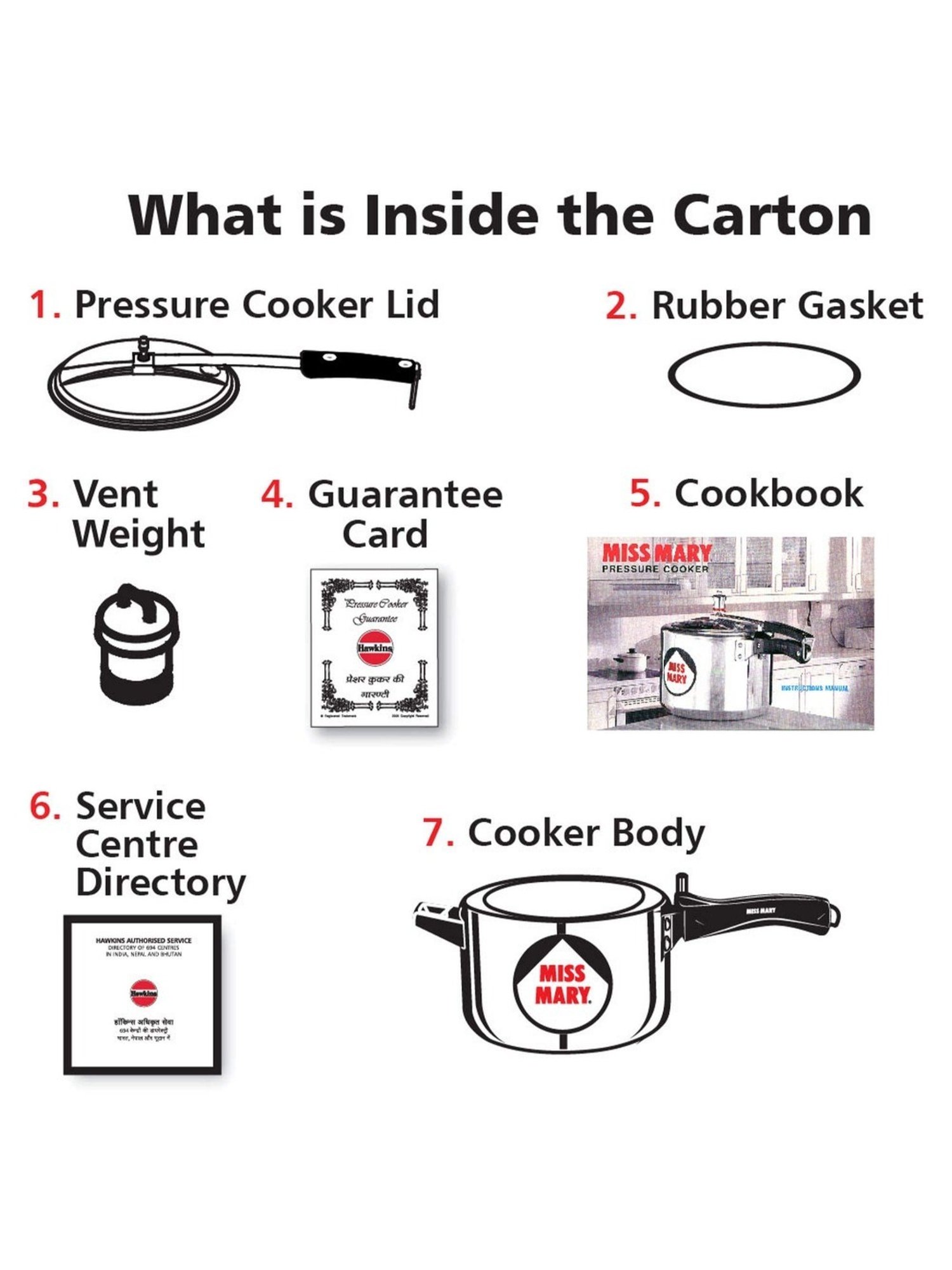 Hawkins Miss Mary Silver Aluminium Pressure Cooker 1.5 L