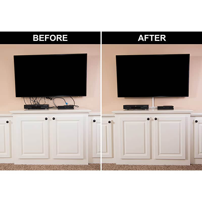 Concealer OnWall Cord Cover Raceway Kit 12 White Covers Management System to Hide s Cords or Wires Organize s to TVs and Computers at Home or in The Office